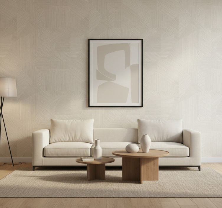 Papel de parede para sala textura geométrica amassada - TenStickers