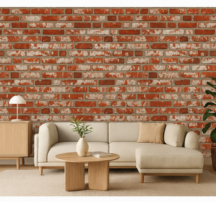 Papel de parede para sala tijolo 3d - TenStickers
