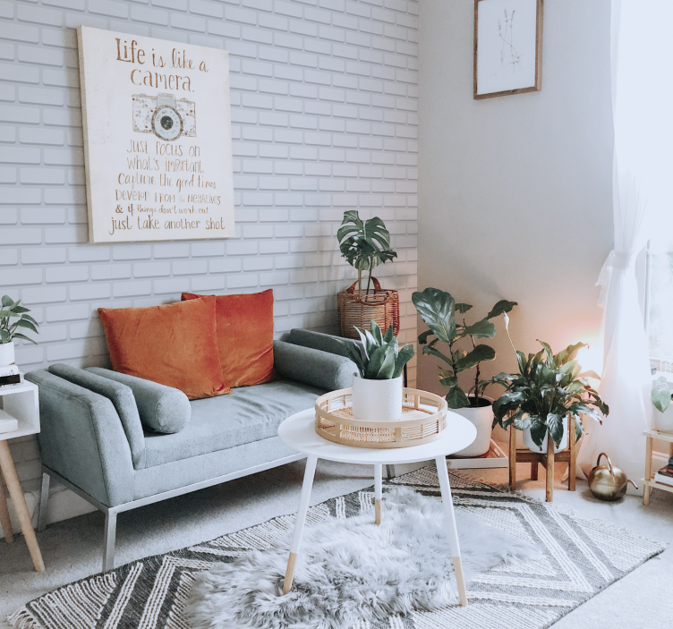 papel de parede para sala tijolos brancos realistas - TenStickers