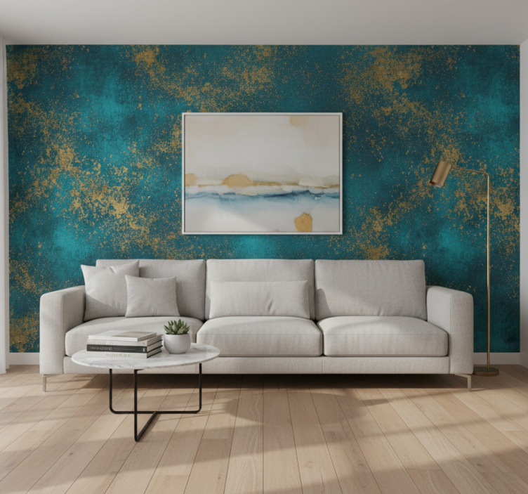 Papel de parede para sala verde Água texturizado - TenStickers