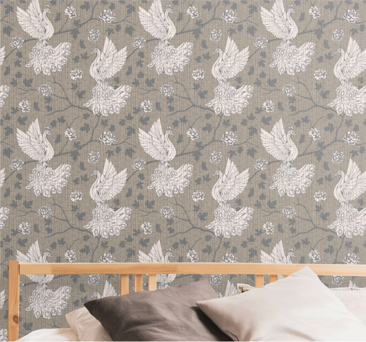 Papel de parede pássaros design elegante de cisnes - TenStickers