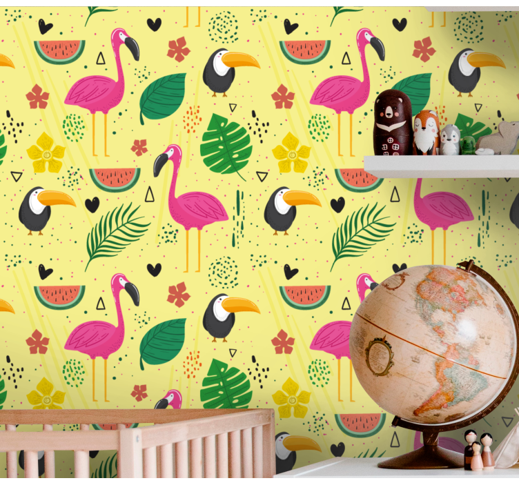 Papel de parede pássaros motivos de pássaros tropicais - TenStickers