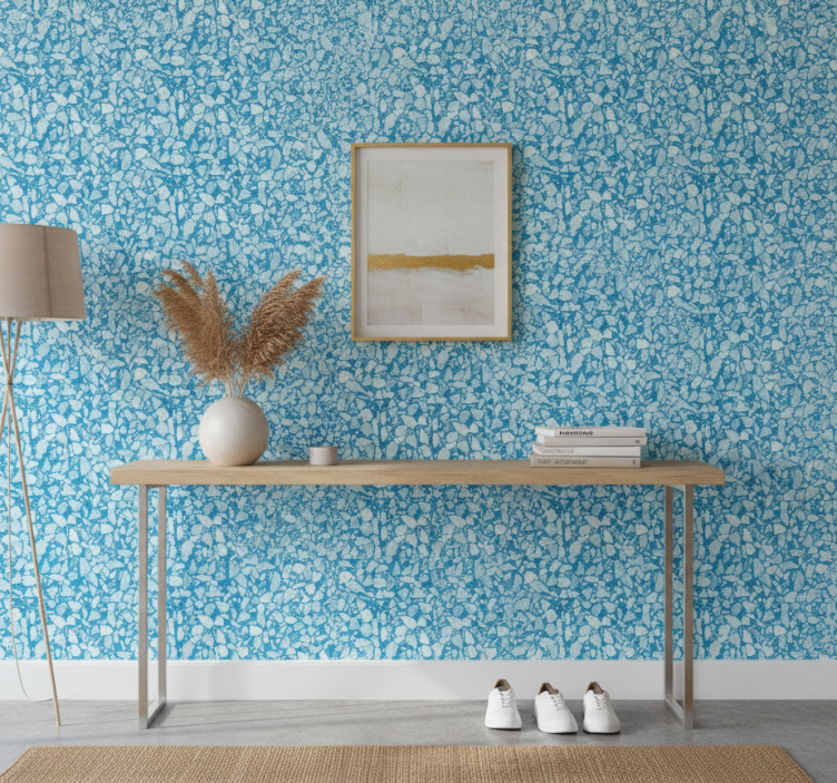 Papel de parede pedra mosaico azul relaxante - TenStickers