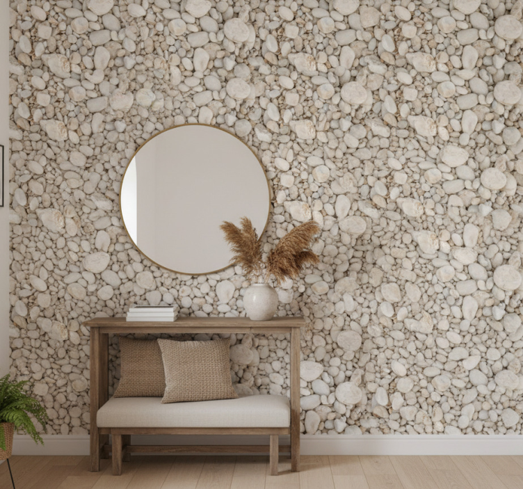 Papel de parede pedra pequenas pedras brancas - TenStickers