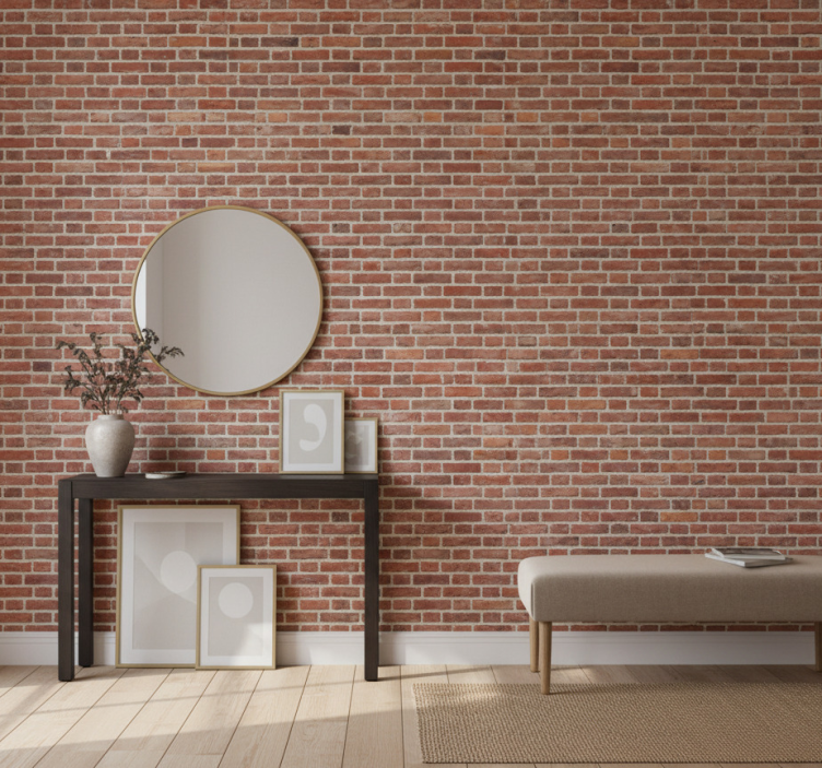 Papel de parede pedra visual rústico vermelho - TenStickers