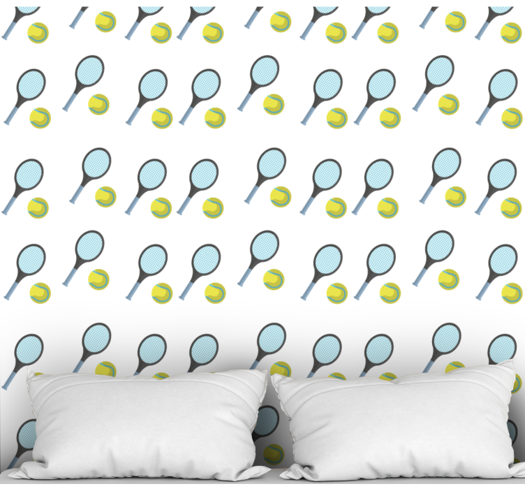 Papel de parede personalizável raquetes e bolas de tênis - TenStickers