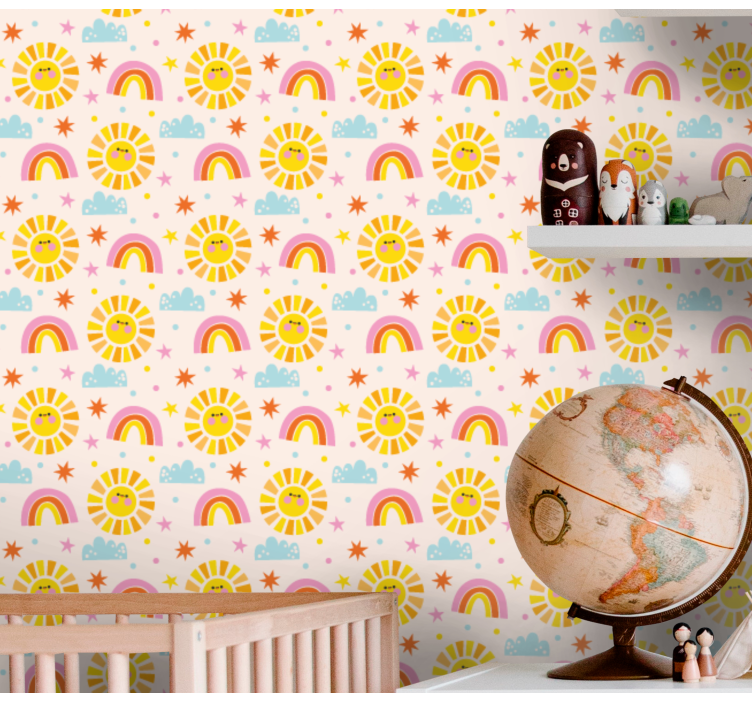 papel de parede quarto de bebé arco-íris do sol - TenStickers
