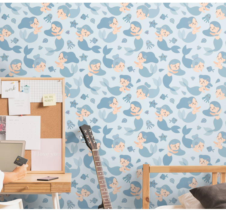 papel de parede infantil fantasia subaquática - TenStickers