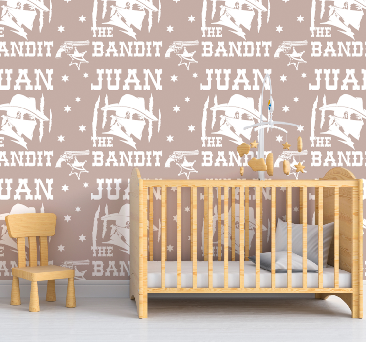 papel de parede quarto de bebé tema cowboy - TenStickers