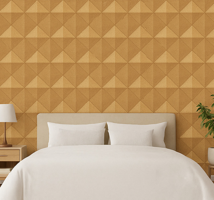 Papel de parede quarto de casal 3d dourado - TenStickers