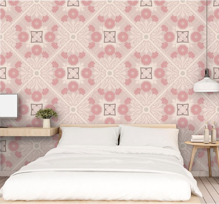papel de parede quarto de casal arranjo floral de flores - TenStickers
