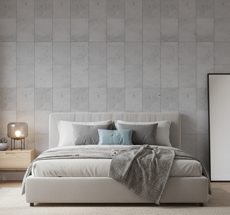 Papel de parede quarto de casal colagem de concreto - TenStickers