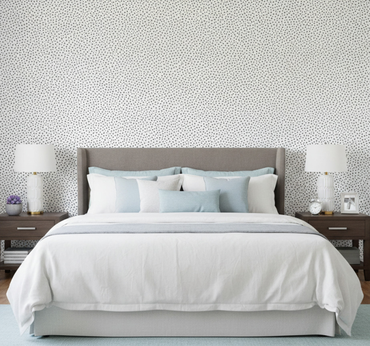 Papel de parede quarto de casal com estampa pontilhada - TenStickers