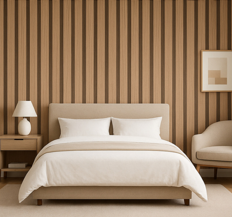 Papel de parede quarto de casal com painéis decorativos - TenStickers