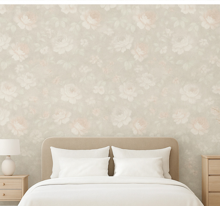 Papel de parede quarto de casal design vintage cinza - TenStickers