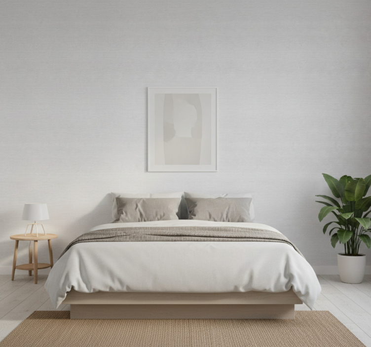 Papel de parede quarto de casal efeito cinza japandi - TenStickers