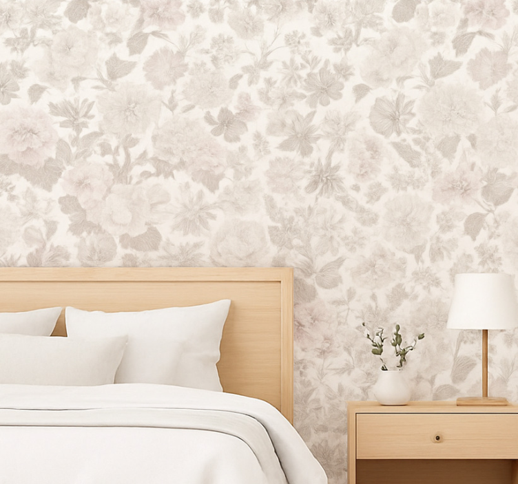 Papel de parede quarto de casal floral vintage - TenStickers