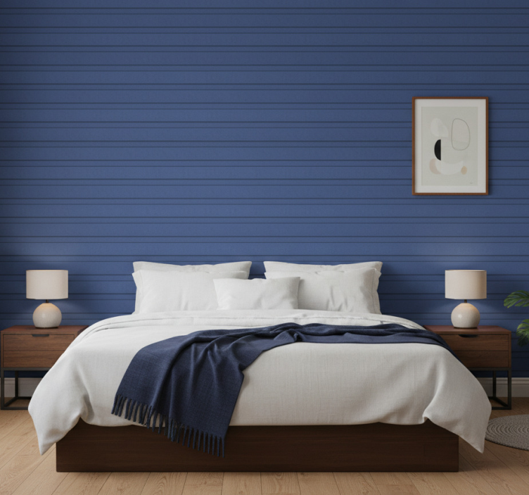 Papel de parede quarto de casal listras azuis - TenStickers