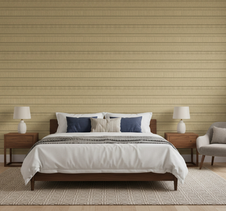 Papel de parede quarto de casal listras bege - TenStickers