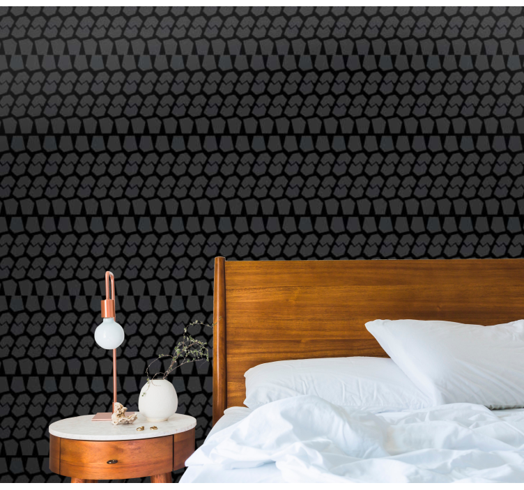 papel de parede quarto de casal padrão de escala geométrica - TenStickers