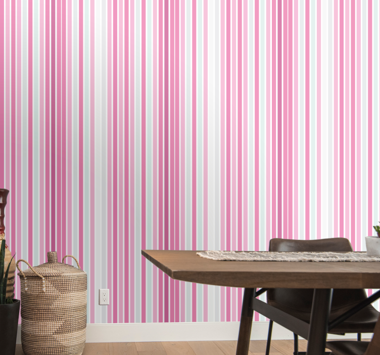 papel de parede vertical elegante motivo rosa e branco - TenStickers