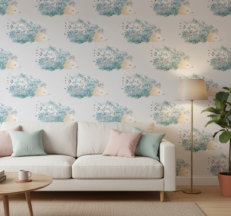 Papel de parede texturas e padrões arte de porco-espinho - TenStickers