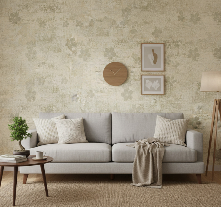 Papel de parede texturas e padrões desgastados japandi - TenStickers