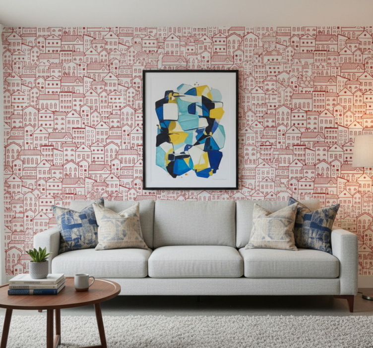 Papel de parede texturas e padrões efeito gibi urbano - TenStickers