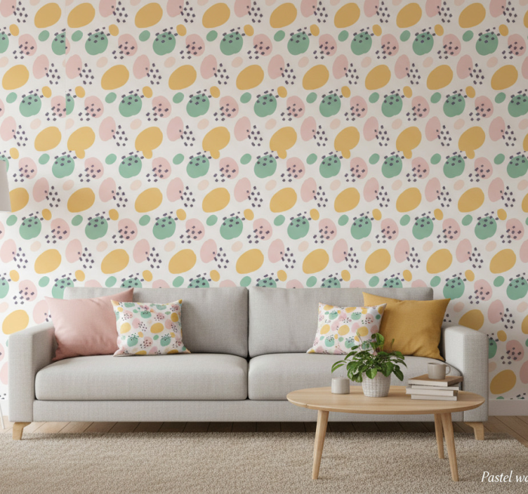 Papel de parede texturas e padrões formas em pastel - TenStickers