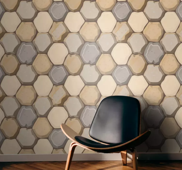 papel de parede texturas e padrões hexágonos de favo de mel - TenStickers