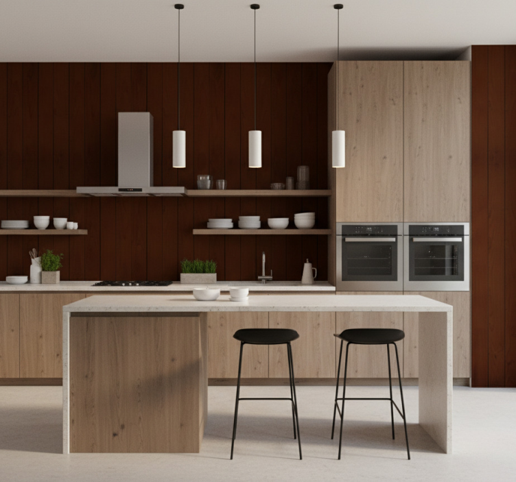 Papel de parede texturas e padrões padrão de madeira - TenStickers