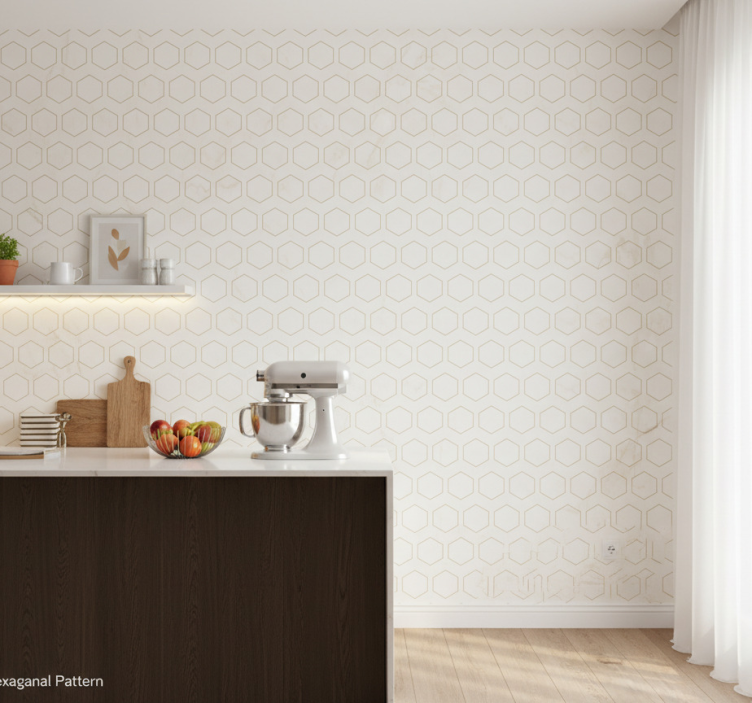 Papel de parede texturas e padrões padrão hexagonal - TenStickers