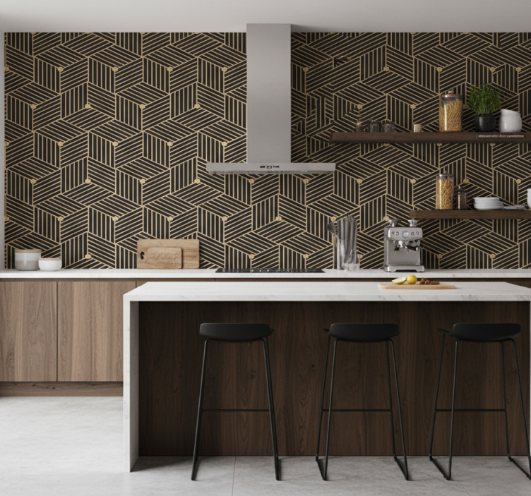 Papel de parede texturas e padrões padrão linear geométrico - TenStickers