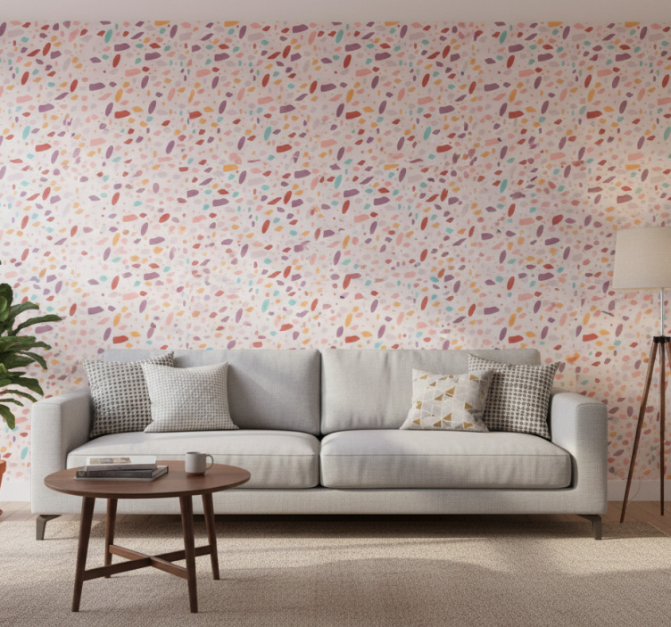 Papel de parede mármore pedras coloridas na mesa - TenStickers