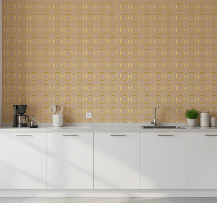 Papel de parede texturas e padrões tema círculos geométricos - TenStickers