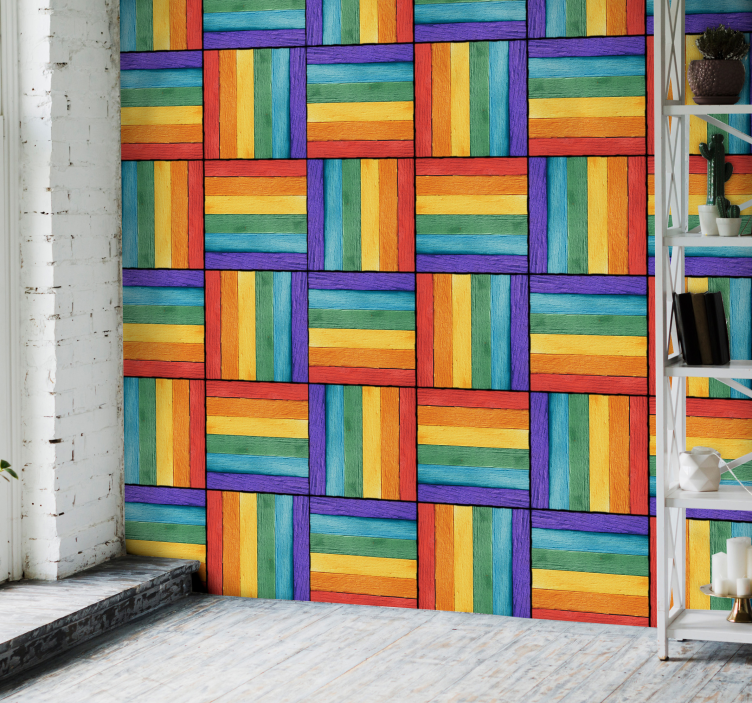 Papel de parede abstrato madeira vintage - TenStickers