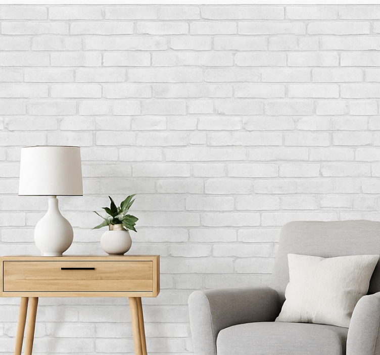 Papel de parede tijolo loft branco envelhecido - TenStickers