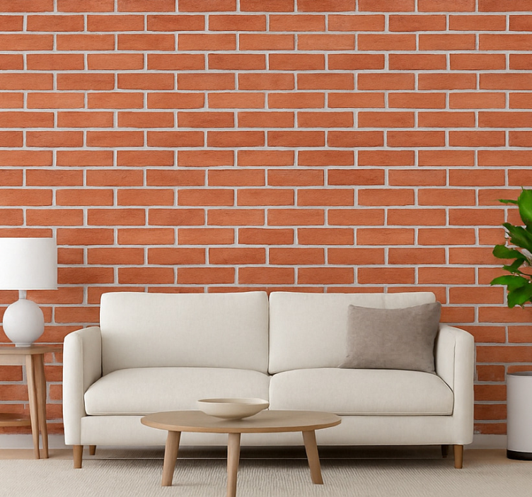 Papel de parede tijolo parede de tijolo vermelho clássico - TenStickers