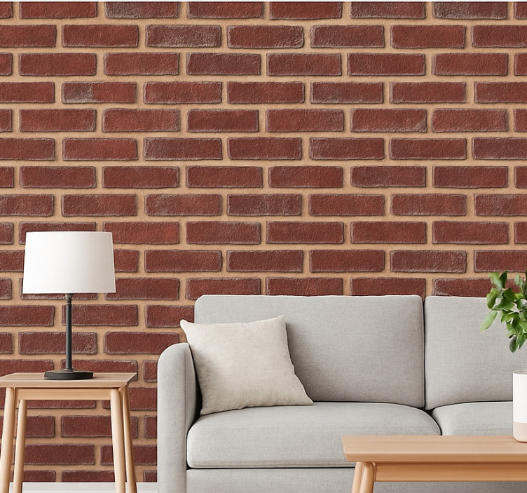 Papel de parede tijolo vermelho envelhecido - TenStickers