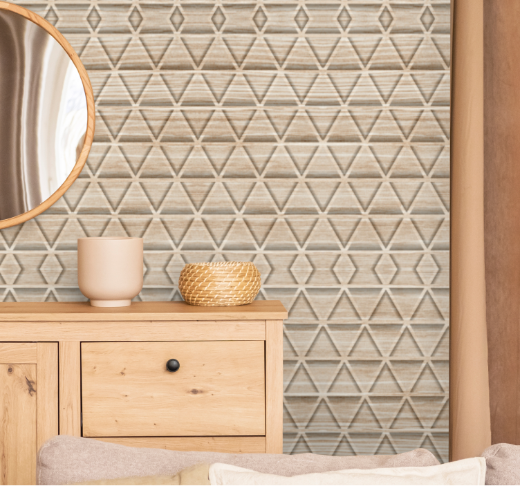 papel de parede triângulos camadas de textura 3d - TenStickers