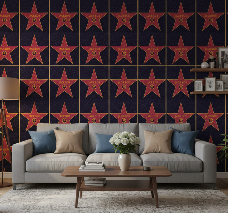 Papel de parede vintage estrela de hollywood com nome - TenStickers