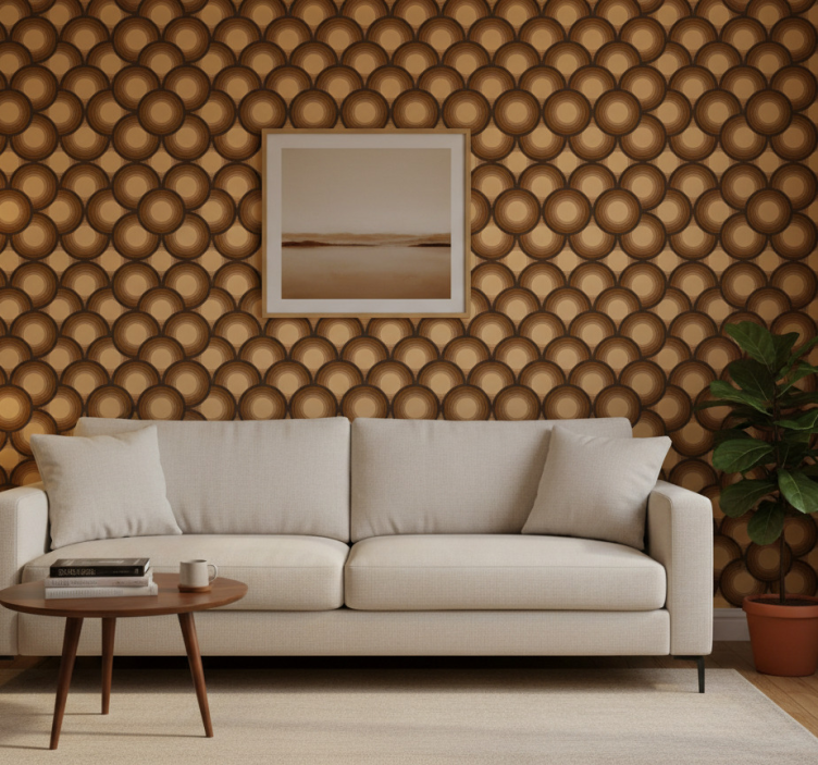 Papel de parede vintage sóis marrons - TenStickers