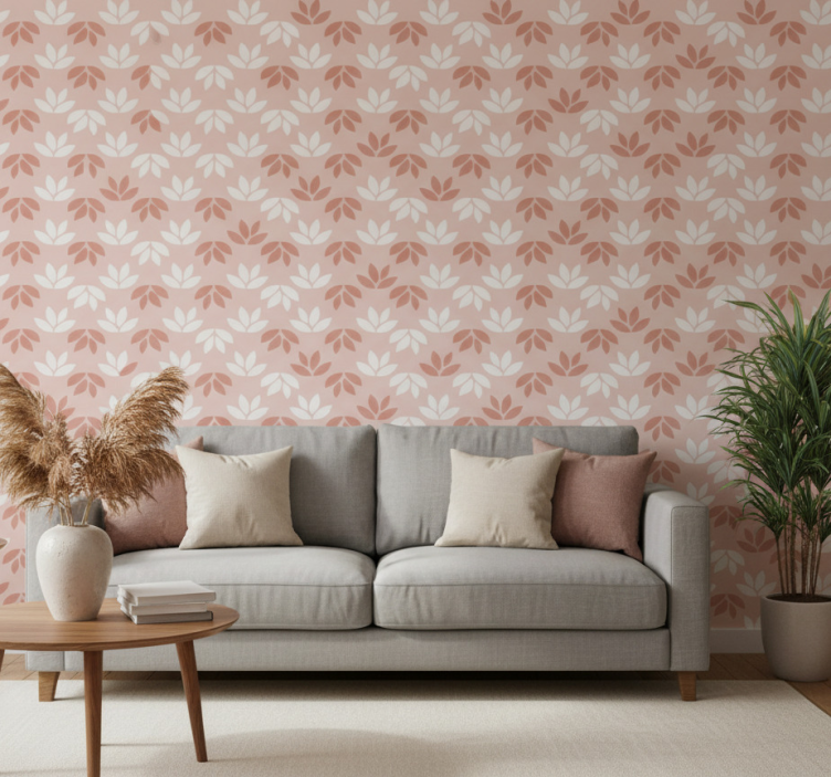 Papel de parede vintage suporte de copo rosa floral - TenStickers