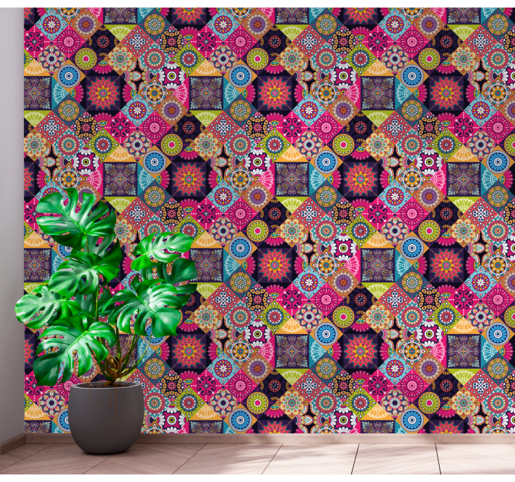 papel de parede azulejos Telhas de mandala escuras - TenStickers