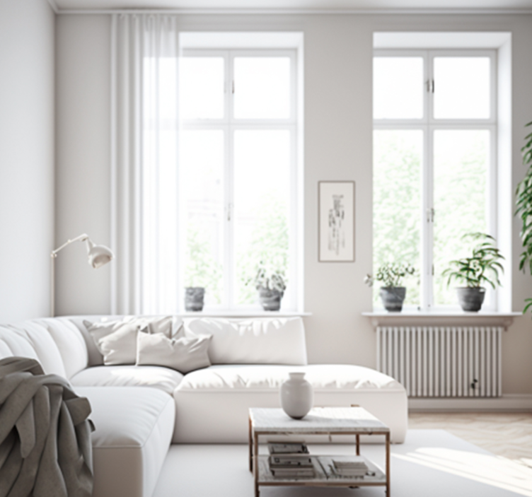 Papel parede de cor simples branco - TenStickers