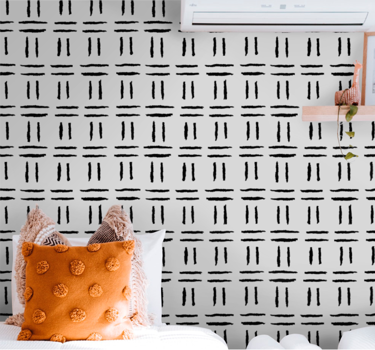 papel de parede casamento Padrão de pincel de tinta de fundo de g - TenStickers