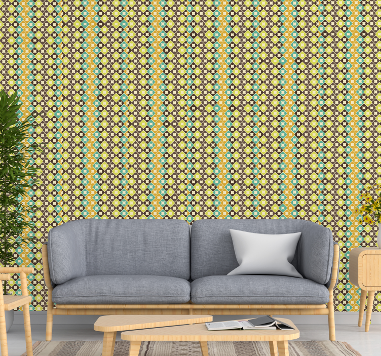 papel de parede clássico Lindo losango - TenStickers