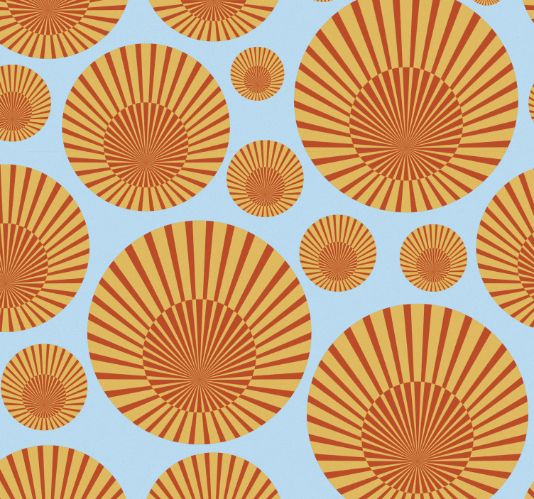 papel de parede formas geométricas Sol dos anos 70 - TenStickers