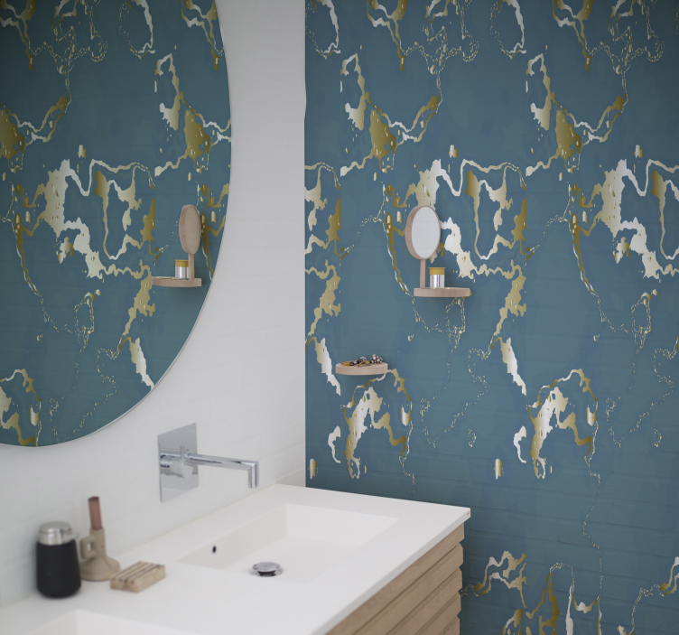 Papel de parede moderno com padrão de mármore - TenStickers