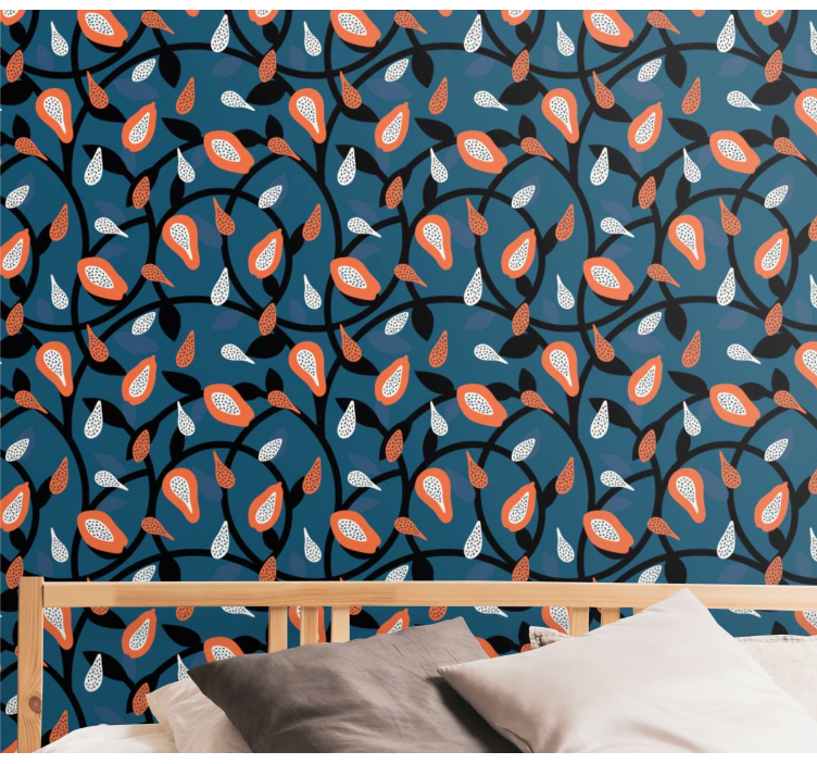 papel de parede moderno Mamão e plantas - TenStickers